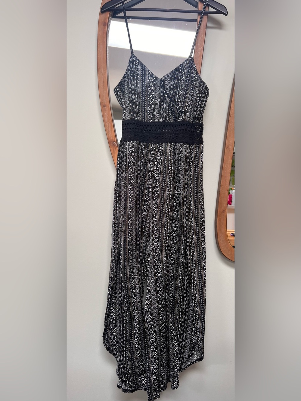 No Boundaries one piece jumpsuit with Crochet Waist